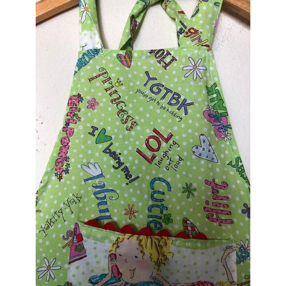 Made Especially for You Girls Apron Friendship Novelty Girls Gift Cotton Green - Picture 2 of 14